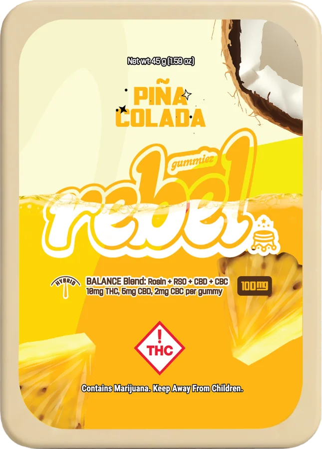 Rebel Gummiez Piña Colada package, BALANCE blend